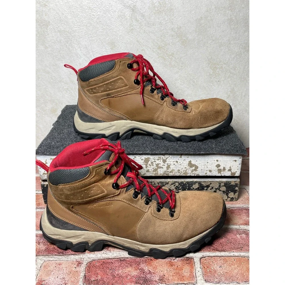 Columbia Mens Newton Ridge Plus II Waterproof Hiking Boots Brown Red BM2812 14W